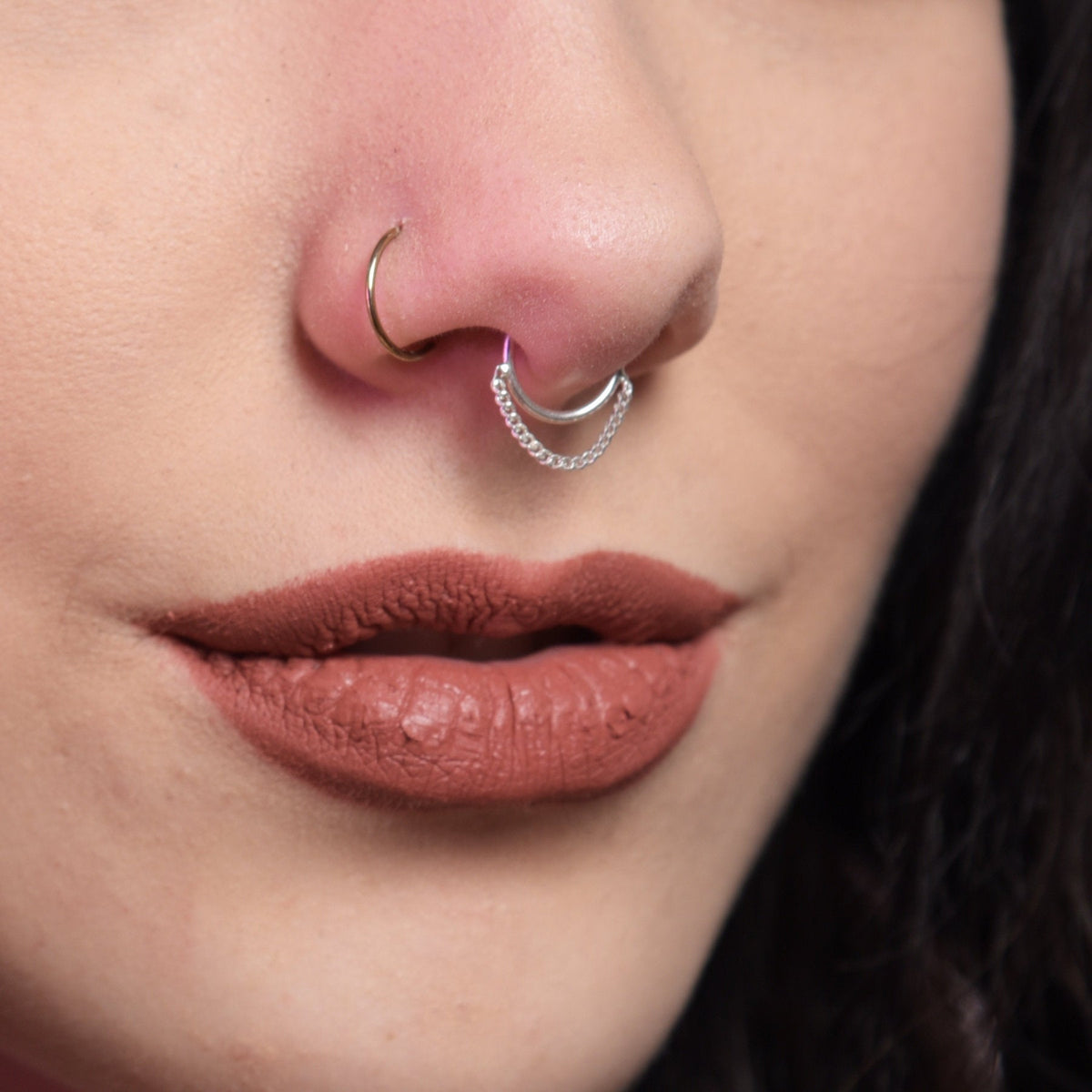 Buy Trendy Nose Ring Septum With CZ Flower , Non Piecing Jewelry 925 Silver Nose  Ring Online In India At Discounted Prices